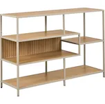 Regál Seaford, šedá, barvy dubu, 114 cm, 78 cm, 35 cm