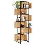 Regal olejovaný z masivu akacie, černá, 80 cm, 194 cm, 30 cm