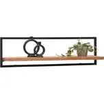 Nástěnná police Shiva Shiva, černá, barvy akácie, 100 cm, 28 cm, 25 cm