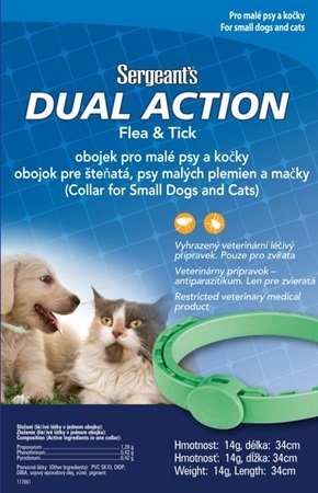 Sergeant's Dual Action antiparazitní obojek pes/kočka 34cm