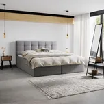 Boxspring postel Marselie šedá 200x220cm, šedá, 200 cm, 200 cm