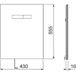 Tece TECElux horní skleněná deska s bezdotykovým ovládacím tlačítkem, sklo, černá (9650003)