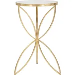 Konferenční Stolek Butterfly, bílá, barvy zlata, 60 cm