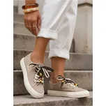 Dámské tenisky tenisky s ozdobnými korálky béžové ZY1408 38