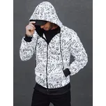 Dstreet Bílá pánská mikina se zajímavým potiskem