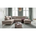 Rozkládací sedačka Simone, levé provedení, béžová, 321 cm, 82 cm, 95 cm