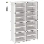 SONGMICS Skládací botník 8 kostek 82 x 120 x 32 cm bílý