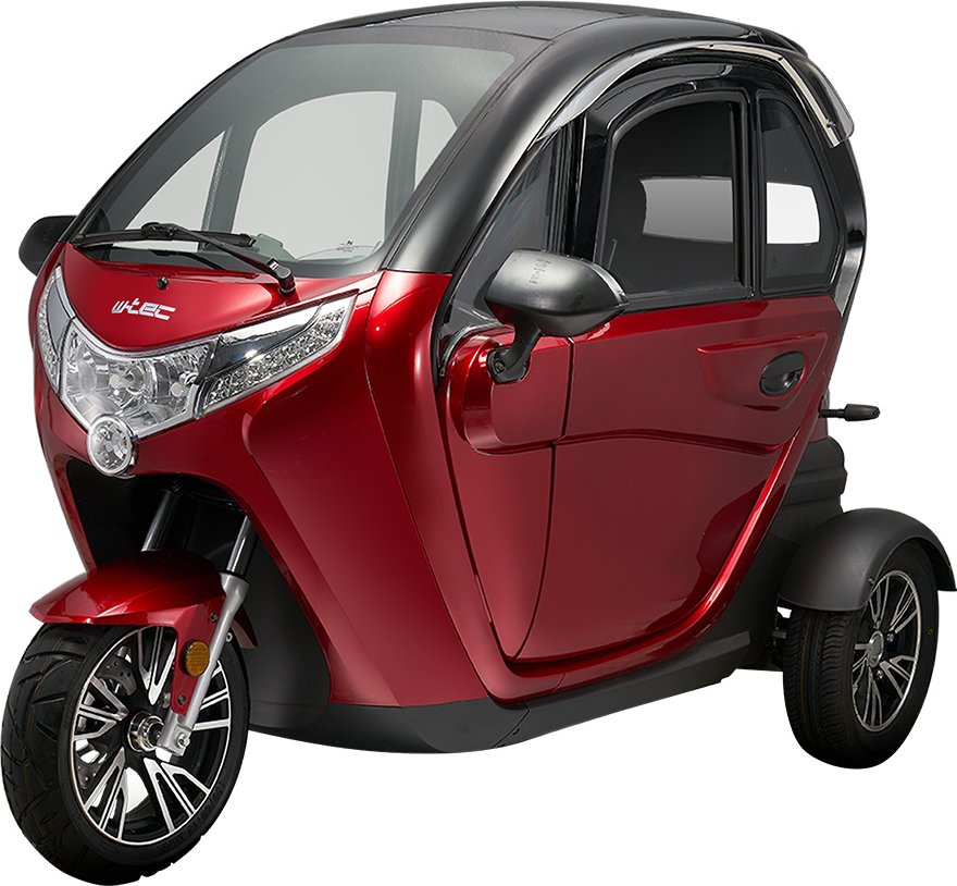 inSportline Elektrická tříkolka se střechou W-TEC Tukago - 25 km/h - červená