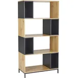 Regál Megy, černá, barvy dubu, 80 cm, 158 cm, 40 cm