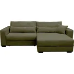 Rohová sedačka Xela, sezení boxspring, khaki manš., khaki, 265 cm, 170 cm