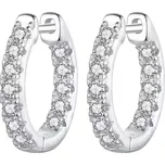B-TOP Dámské kruhové náušnice s moissanitem - Stříbro 925