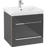 Villeroy & Boch Avento - Umyvadlová skříňka, 58x51x45 cm, 2 zásuvky, Crystal Grey A88900B1