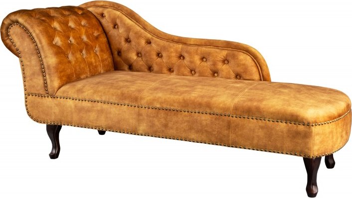 Lenoška CHESTERFIELD tmavě žlutá samet