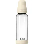BIBS Láhev skleněná antikoliková 240ml, kaučuková savička, ivory