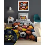 DETEXPOL Povlečení Míče svítící Bavlna, 140/200, 70/80 cm