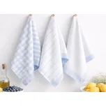 XPOSE® Kuchyňské utěrky ALVARO 3ks - modré 50x70 cm, Bavlna + Prodloužená možnost vrácení zboží do 50 dnů