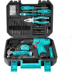 TOTAL Vrtací šroubovák AKU 12V Li-ion s nářadím, sada 81ks (THKTHP10812)