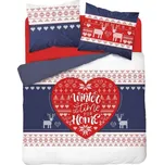 Francouzské Vánoční povlečení Sobíci 220x200, 2x70x80 cm