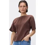 Reserved - Tričko ze směsi modalu - hnědá - TX706-88X - TX706-88X-S