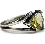 Drakkaria stříbrný prsten CITRÍN, triliantový brus, Ag 925