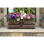 AMADEA Dřevěný truhlík se srdíčkem tmavý, uvnitř s černou fólií, 52x21,5x17cm, český výrobek