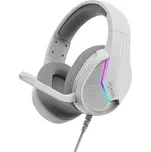 Marvo H8618, sluchátka s mikrofonem, ovládání hlasitosti, bílá, 2.0, USB