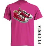 detske-levne-bavlnene-tricko-potisk-cervene-tenisky-converse Barva: Fuchsia - fuchsiová, velikost: 128