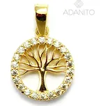 Zlatý přívěsek strom života se zirkony