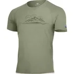 Lasting pánské merino triko s tiskem LIVIO zelené Velikost: 2XL