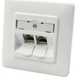 METZ CONNECT E-DAT Zásuvka pod omítku, 2x RJ45 (MC moduly) kat. 6a, bílá
