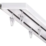 Záclonová kolejnice dvouřadá, 300 cm, plast, bílá