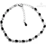 Stříbrný náramek s černými kameny
