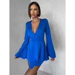 Modré koktejlové šaty STREGH s dlouhým rukávem Velikost: ONESIZE