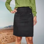 Rozšířená sukně v semišovém vzhledu černá 42