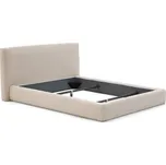 Béžová čalouněná dvoulůžková postel bez roštu 160x200 cm Blok – Kave Home ID_1759168