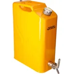 Bezpečnostní kanystr DENIOS z oceli, lakovaný, s jemným dávkovacím kohoutem, těsnění EPDM, 20 litrů
