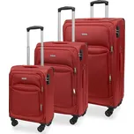 AVANCEA Sada textilních cestovních kufrů A1011-2 červená 4W S,M,L