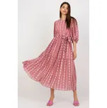 Lakerta Midi šaty s výšivkou růžové Velikost: S/M