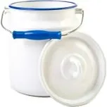 bandaska 3l RETRO bílá,modrý lem smalt