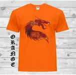 detske-levne-bavlnene-tricko-potisk-drak-Targaryen Barva: Orange - oranžová, velikost: 164