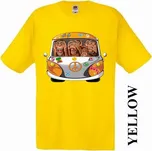 detske-bavlnene-levne-tricko-potisk-opice-VW-hipie Barva: Yellow - žlutá, velikost: 152