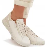 DÁMSKÉ POLOBOTKY Z PŘÍRODNÍ KŮŽE ŠNĚROVACÍ NA ZIP BÉŽOVÉ 38