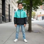 SOFTSHELLOVÁ BUNDA MINTOVÁ/ ČERNÁ HXC005 VELIKOSTI 92-128 Velikost: 122/128, Barva: Mintová