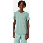 DOMYOS Dětské fitness tričko 7 LET ZELENÁ