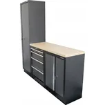 SET Sestava 3 ks dílenského nábytku SET-CA01017 s dřevěnou pracovní deskou