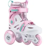 Cariboo Ballerina Dětské kolečkové brusle s LED kolečky, vel. 31-35, Růžové