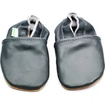 Hopi Hop BAREFOOT kožené capáčky ŠEDÉ TMAVÉ Velikost: 20-21