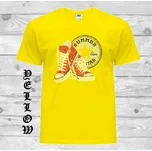 detske-bavlnene-levne-tricko-potisk-tenisky-srdce Barva: Yellow - žlutá, velikost: 152