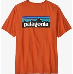 Bavlněné tričko Patagonia P-6 Logo T-Shirt - coal orange M