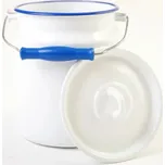Konvice na mléko smaltovaná s pokl/ bandaska 16 cm, 3 l Olymp Retro (modrý lem)